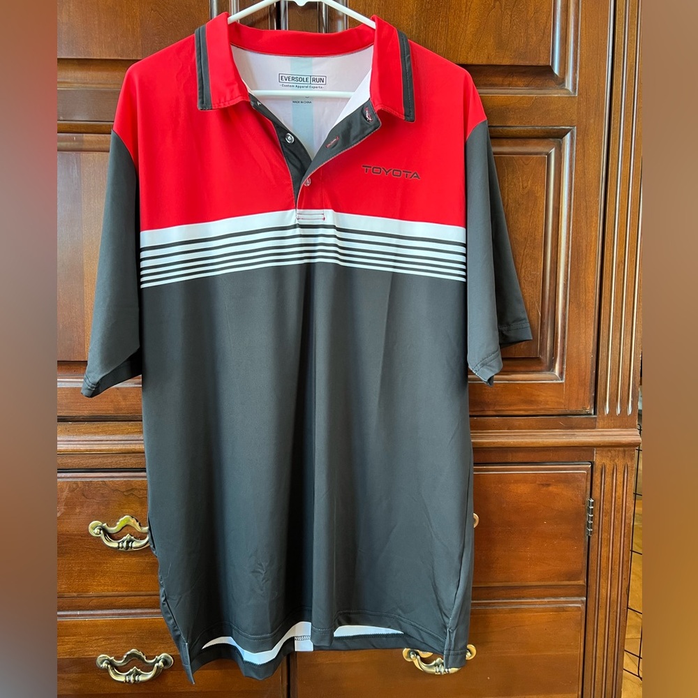 Toyota Red and Black Men's Polo Shirt